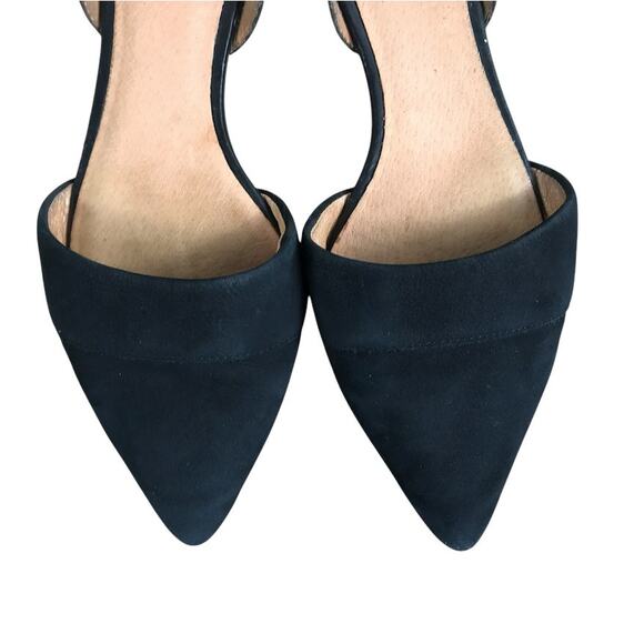 MADEWELL Leather/Suede D’Orsay CutOut Flats 9.5 Black Point Toe Office Classic - Picture 5 of 10